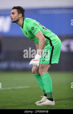 Gênes, Italie, 2 mai 2021. Daniel Fuzato d'AS Roma pendant la série UN match à Luigi Ferraris, Gênes. Le crédit photo devrait se lire: Jonathan Moscrop / Sportimage Banque D'Images