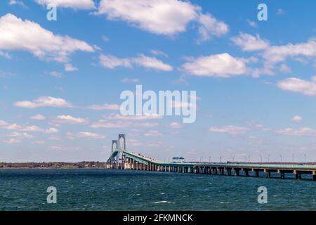 Claiborne Pell / Newport Bridge à Newport, Rhode Island Banque D'Images