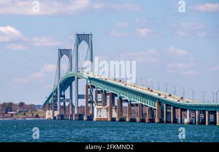 Claiborne Pell / Newport Bridge à Newport, Rhode Island Banque D'Images