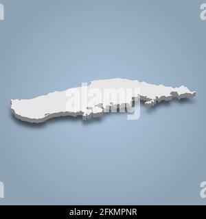 carte isométrique 3d de Vieques est une île de Porto Rico, illustration vectorielle isolée Illustration de Vecteur