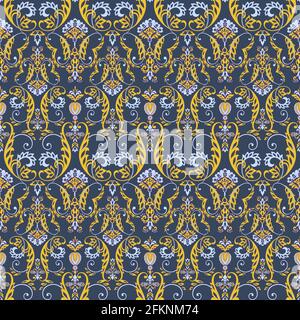 Motif floral baroque vectoriel. Décoration florale classique Illustration de Vecteur