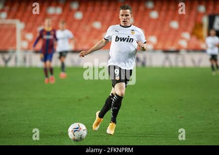 Kevin Gameiro de Valencia CF pendant le championnat d'Espagne la Ligue de football match entre Valencia CF et FC Barcelone le 2 mai 2021 à l'Estadio de Mestalla à Valence, Espagne - photo Maria Jose Segovia / Espagne DPPI / DPPI / LiveMedia Banque D'Images