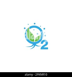 racine verte o2 oxygène nature symbole vecteur logo Illustration de Vecteur