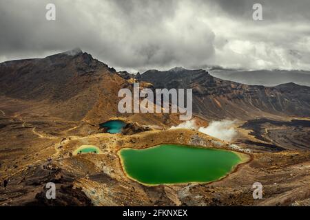 Lac coloré près du Tongariro Alpine Crossing en Nouvelle-Zélande Banque D'Images