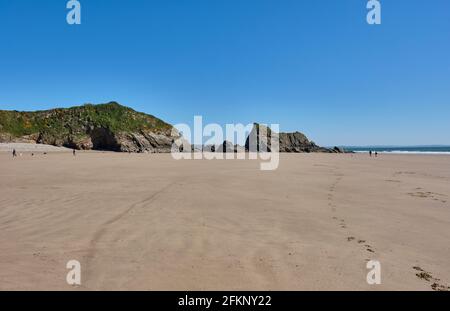 Monkstone Beach à Monkstone point entre Saundersfoot et Tenby, Pembrokeshire, pays de Galles Banque D'Images