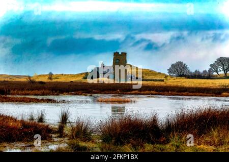 La ferme de Snook sur l'île Sainte, Northumberland Banque D'Images