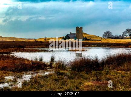 La ferme de Snook sur l'île Sainte, Northumberland Banque D'Images