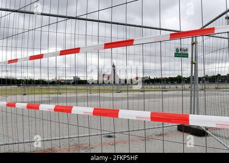 Munich, Allemagne. 03ème mai 2021. En raison de la pandémie du coronavirus : l'Oktoberfest sera également annulée en 2021 après l'annulation de l'Oktoberfest, l'Oktoberfest n'a pas lieu sur l'immense champ de foire. | utilisation dans le monde crédit: dpa/Alay Live News Banque D'Images