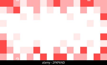 Pixel arrière-plan Résumé texture rouge et blanche avec conception Pixelée et rapport d'aspect de 16:9. Image vectorielle. Illustration de Vecteur