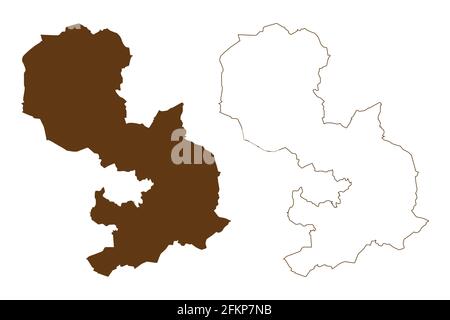 District d'Osnabruck (République fédérale d'Allemagne, district rural, État de Basse-Saxe) carte illustration vectorielle, scribble croquis carte d'Osnabruck Illustration de Vecteur