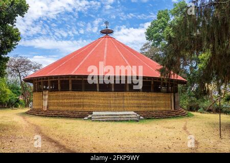 Très ancienne église UNESCO Ura Kidane Mehret, monastère du XIVe siècle. Péninsule de Zeghe dans le lac Tana. Près de bahir Dar, Ethiopie Banque D'Images