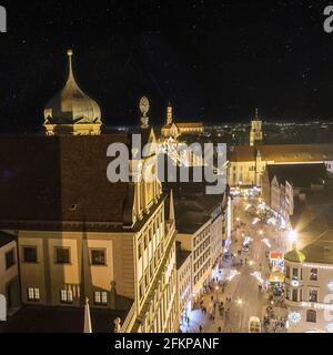 Augsburgs hôtel de ville historique la nuit Banque D'Images