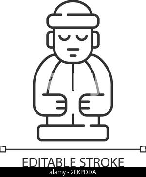 Icône linéaire des statues de l'île de Jeju Illustration de Vecteur