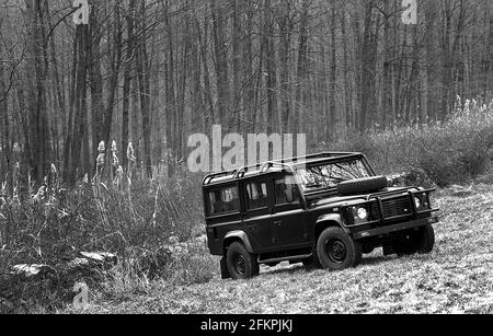 Land Rover Defender LWB pause 1993 Banque D'Images