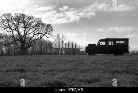 Land Rover Defender LWB pause 1993 Banque D'Images