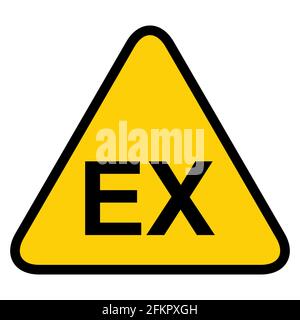 Icône EX explosive, symbole de danger isolé sur fond blanc. Signe de danger vectoriel . Illustration de Vecteur