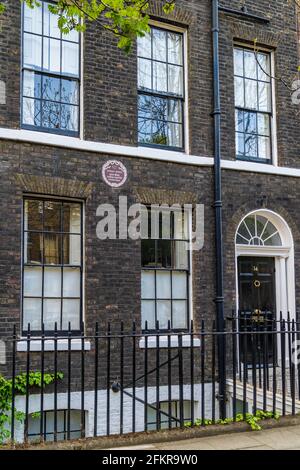 Sydney Smith House au 14 Doughty Street, Holborn, Londres - plaque commémorative LCC sur la maison de l'auteur et Wit Sydney Smith (1771-1845). Banque D'Images