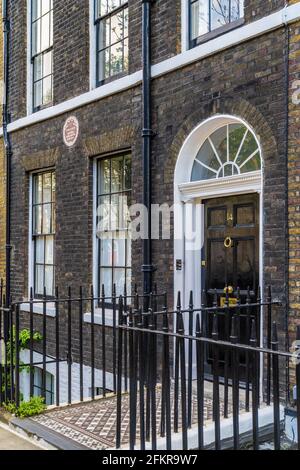 Sydney Smith House au 14 Doughty Street, Holborn, Londres - plaque commémorative LCC sur la maison de l'auteur et Wit Sydney Smith (1771-1845). Banque D'Images