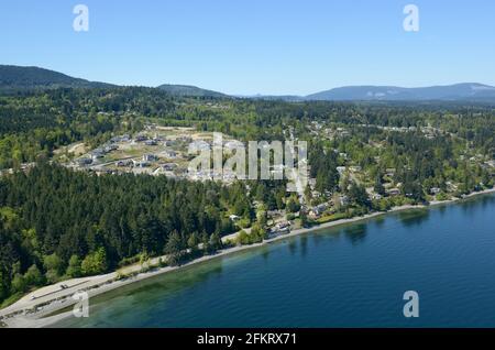 Photo aérienne de Mill Bay, île de Vancouver, Colombie-Britannique Banque D'Images