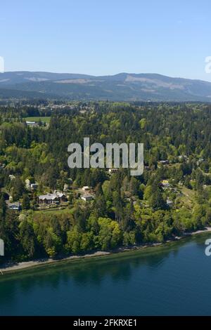 Photo aérienne de Cherry point, île de Vancouver, Colombie-Britannique Banque D'Images