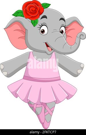 Caricature d'éléphant drôle ballerine dans un tutu Illustration de Vecteur