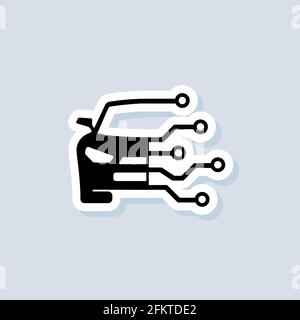 Autocollant, logo, icône de service de voiture. Vecteur. Logo de l'icône de diagnostic de la voiture. Icônes de diagnostic de la voiture. Vecteur sur arrière-plan isolé. SPE 10 Illustration de Vecteur