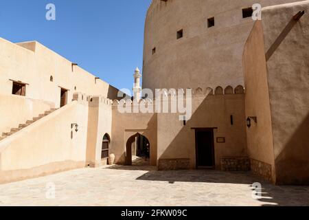 À l'intérieur du fort de Nizwa. Région d'ad Dahiliyah, Oman Banque D'Images