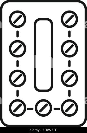 Hormones pilules icône, style de contour Illustration de Vecteur