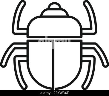 Icône de scarabée sacrée, style de contour Illustration de Vecteur