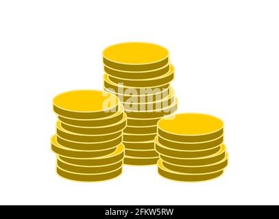 Jeu d'icônes de profit de monnaie d'or ou de jeton de crypto-monnaie. Image vectorielle. Illustration de Vecteur