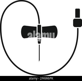 Icône de cathéter papillon, style simple Illustration de Vecteur