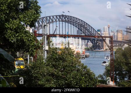 Wendy Whiteley's Secret Garden sur la rive nord inférieure du port de Sydney. Il est ouvert au public pour les promenades, les pique-niques et les vues générales sur le port. Wend Banque D'Images