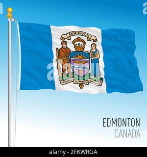 Drapeau de la ville d'Edmonton, Canada, pays nord-américain, illustration vectorielle Illustration de Vecteur