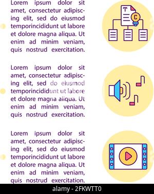 Reproduction et création d'icônes de ligne de concept de travail dérivé avec texte Illustration de Vecteur