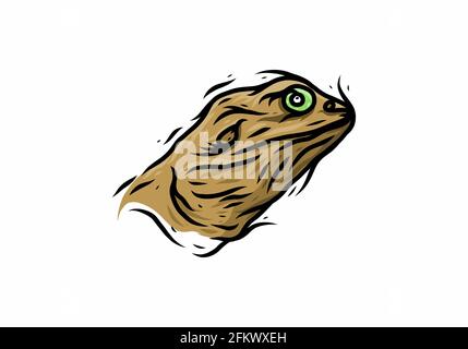 Tête marron de la décoration de dessin d'illustration de lézard Illustration de Vecteur