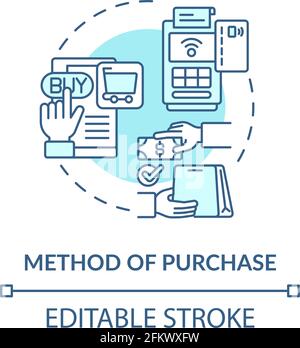 Icône de concept de méthode d'achat Illustration de Vecteur