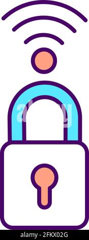 Icône de couleur RVB Cyber Safety Illustration de Vecteur