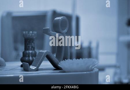 Certains objets isolés abstraits imprimés sur une imprimante 3d Banque D'Images