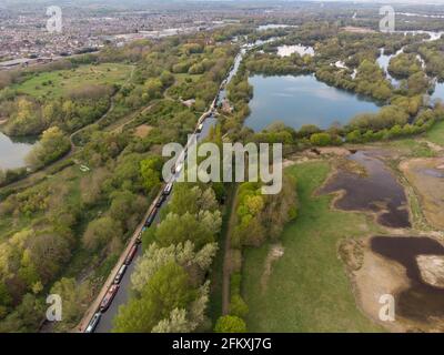 Lacs au parc Lee Valley, parc national River Lee Banque D'Images