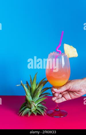 cocktail tequila lever du soleil pour le concept de boisson de printemps et d'été Banque D'Images