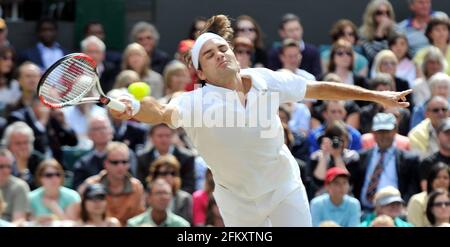 CHAMPIONNATS DE TENNIS DE WIMBLEDON 2008. 12ÈME JOUR 5/7/2008 FINALE HOMMES RODGER FEDERER V R.NADEL PHOTO DAVID ASHDOWN Banque D'Images