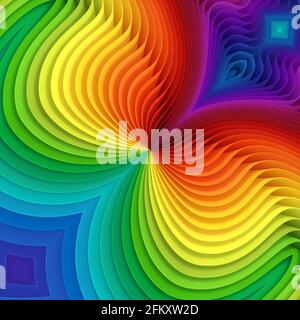 Feuilles de plastique colorées de différentes couleurs, motif de papier arc-en-ciel 3D Banque D'Images