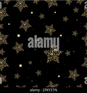 Texture sans couture des étoiles dorées. Texture luxueuse au format vectoriel. Illustration de Vecteur