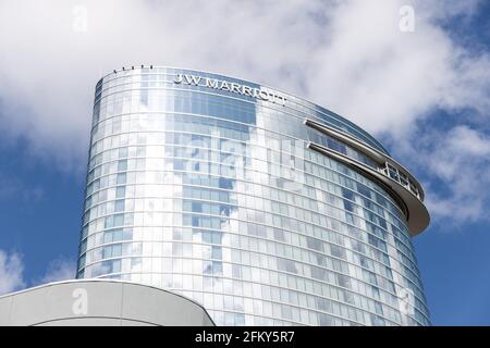 Hôtel JW Marriott dans le centre-ville de Nashville. C'est le premier hôtel de luxe de la ville et il est situé à côté du Music City Centre. Banque D'Images