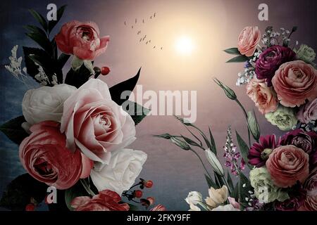 ART FLORAL : l'art du vol Banque D'Images