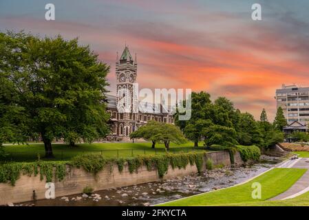 Bâtiment principal de l'Université d'Otago à Dunedin, île du Sud de la Nouvelle-Zélande Banque D'Images