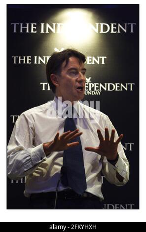 Peter Mandelson, député d'Irlande du Nord, secrétaire octobre 2000, parle à la Conférence du Parti du travail à Brighton Banque D'Images