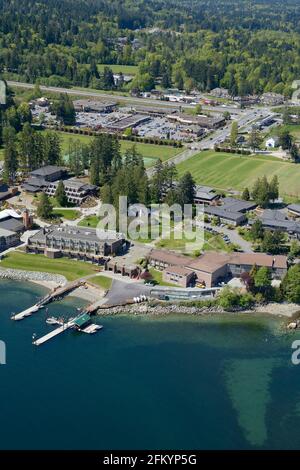 Brentwood College School photographie aérienne, Mill Bay, île de Vancouver, Colombie-Britannique, Canada Banque D'Images