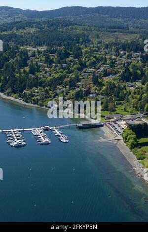 Port de plaisance de Mill Bay, photo aérienne, île de Vancouver (Colombie-Britannique) Banque D'Images