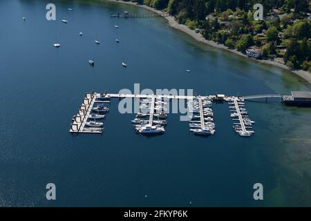 Port de plaisance de Mill Bay, photo aérienne, île de Vancouver (Colombie-Britannique) Banque D'Images